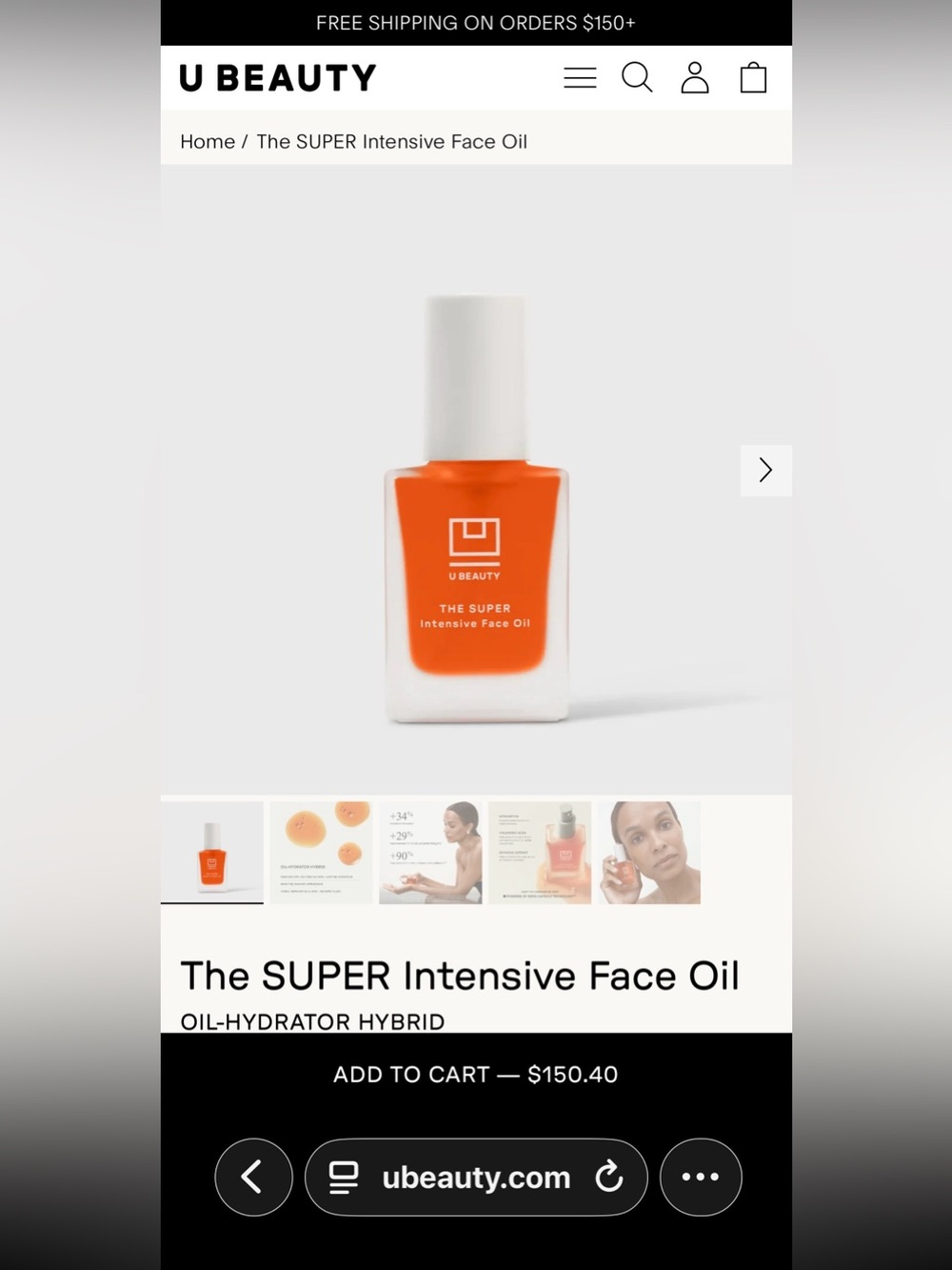 U Beauty The SUPER Intensive Face Oil — Orange
